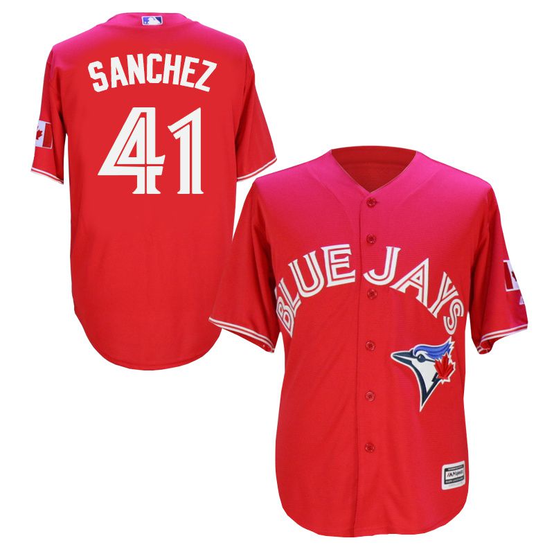 Men Toronto Blue Jays #41 Sanchez Red MLB Jerseys->toronto blue jays->MLB Jersey